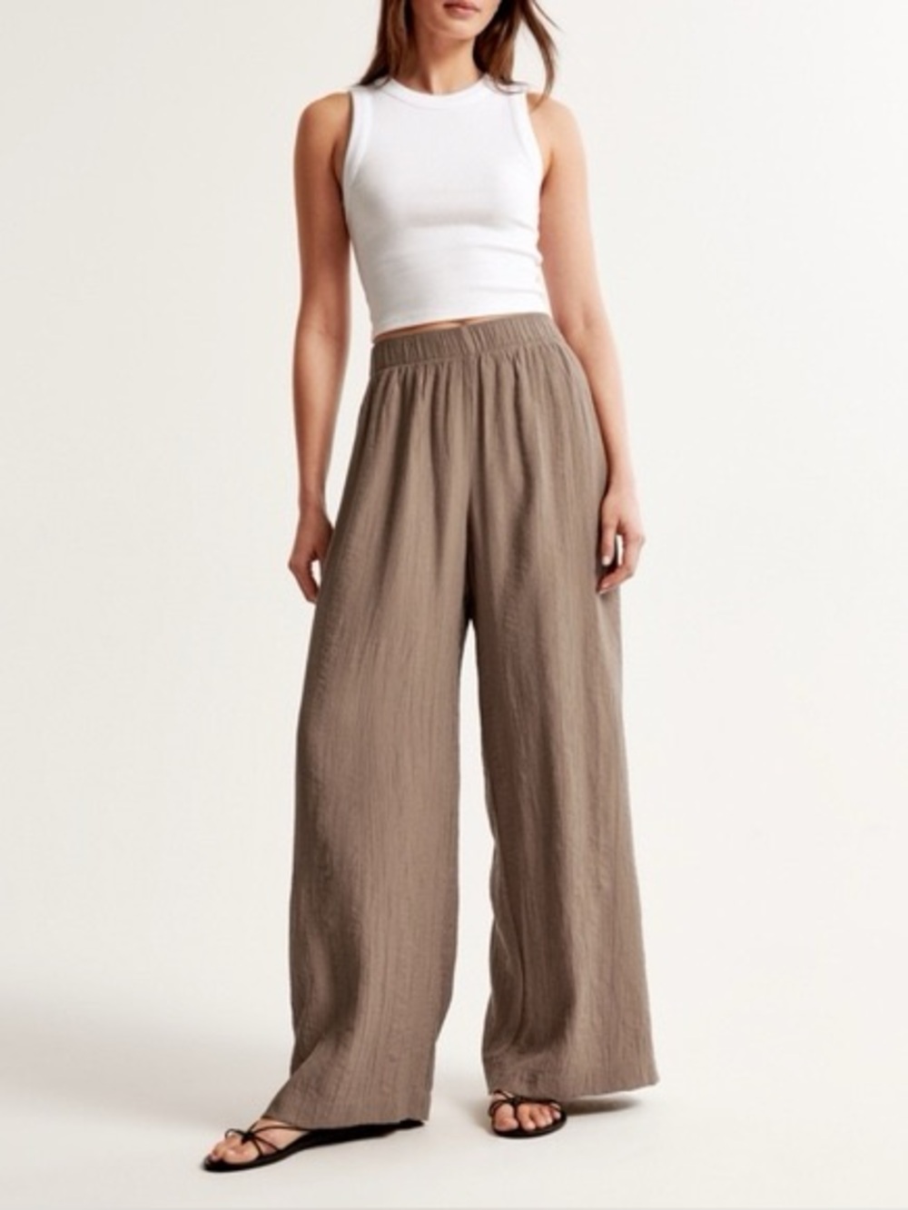 Abercrombie & Fitch NWT Crinkle Gauze Wide Leg Pull-On Pant - XXL